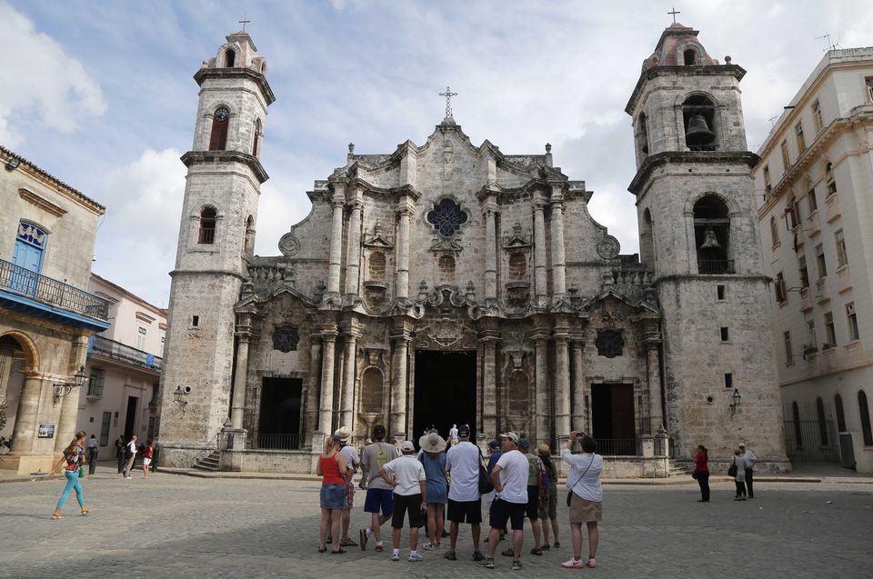 American tourists on a guided tour